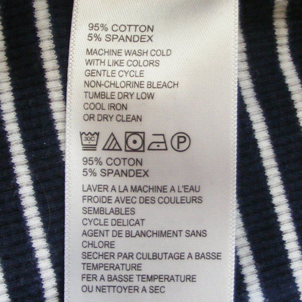 TOMMY BAHAMA Top, M, Blue/White stripe, Ribbed, SS - Picture 9 of 9
